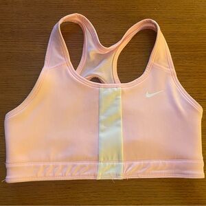 Nike Light Pink Sports Bra with White Stripe